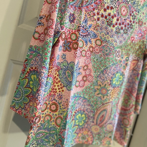 Talbots~Bright~Multicolor~Millefiori Pattern~Tee-Shirt~Top~NWT~Size LP - Picture 2 of 10